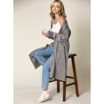 thumbnail image 5 of Made by Johnny Women's Casual Cozy Braided Open Front Long Pocket Cardigan Sweater M DARK_GREY, 5 of 6