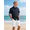 Black', variant on Men's Solid Black Textured Short Sleeve Button Down Casual Shirt, Summer Lightweight Beach Vacation Button Up Shirts Suitable for summer beach outings
