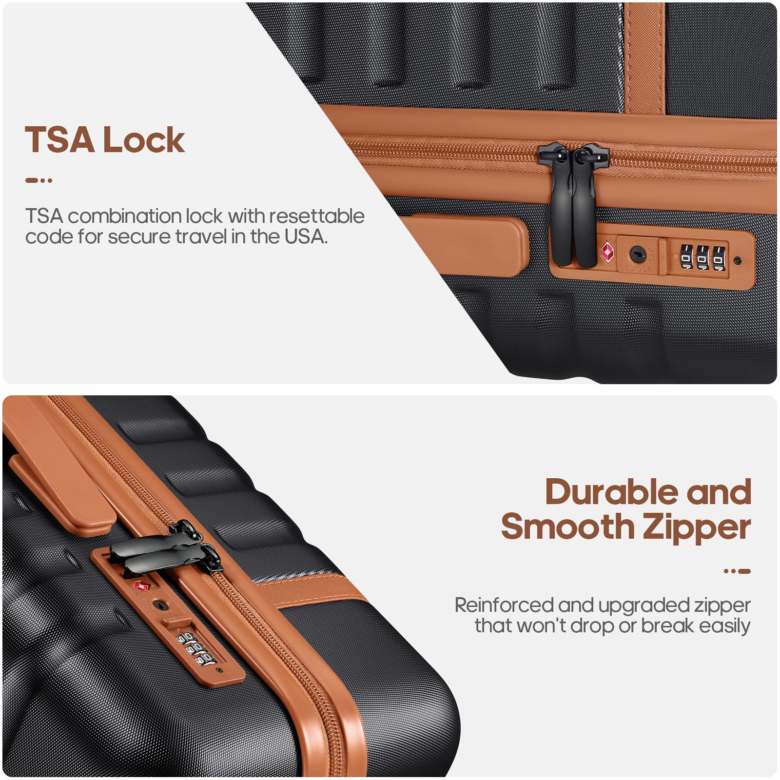UKEIN Luggage Sets 3 Piece, Carry On Luggage with Wheels, 20 Inch Hardshell Suitcase with TSA Lock, 100% PC Carry On Suitcases Airline Approved With Travel Backpack for Men Women