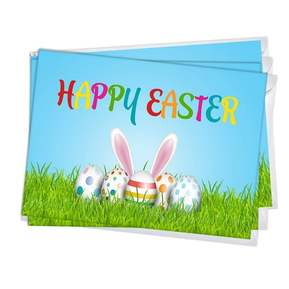 Bunny Eggs Vintage Easter Greeting Cards | 3 Pack Set (5x7)