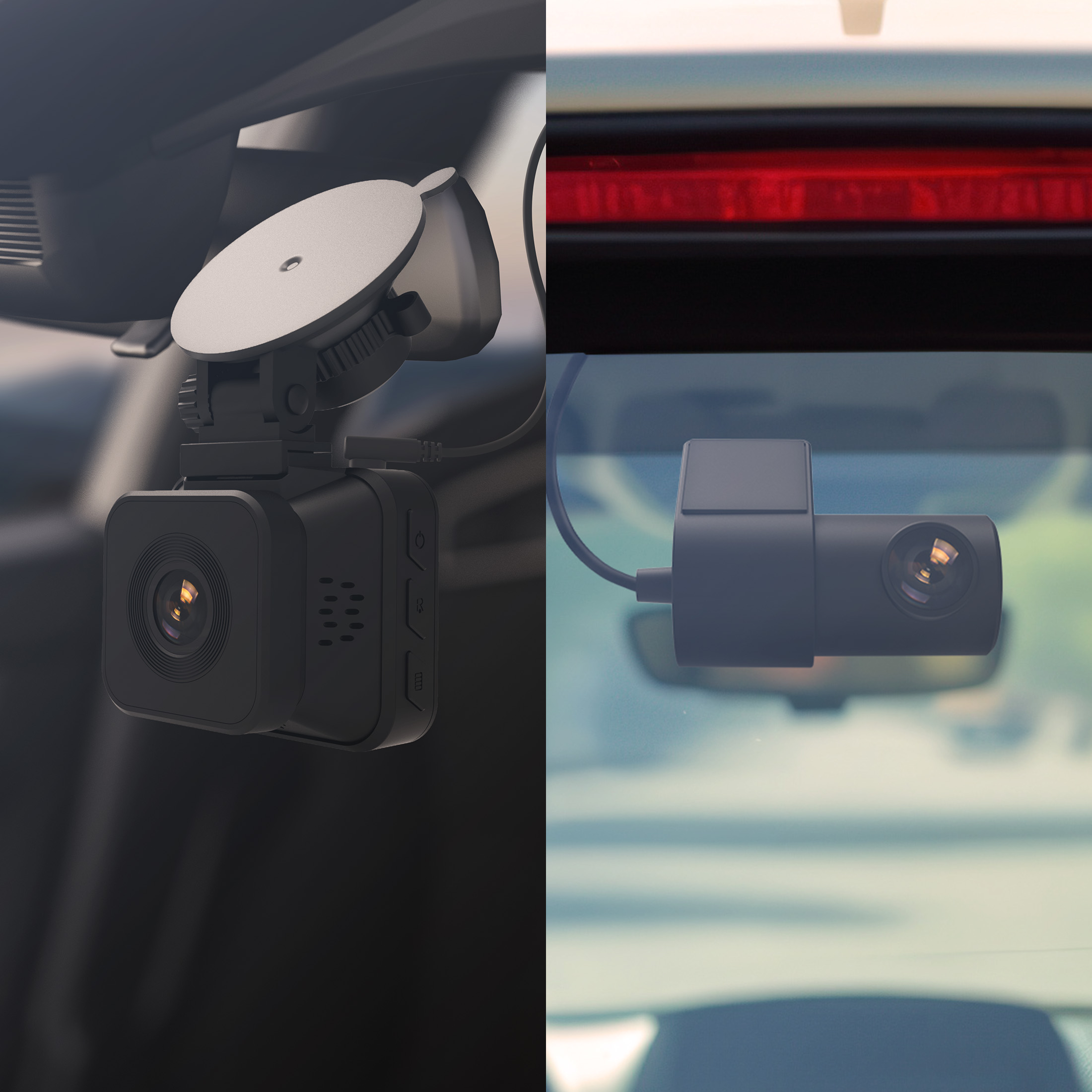 Onn Full HD 1080p Front and Rear Dual Dash Camera Set photo 2