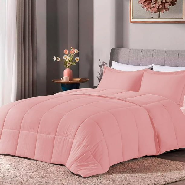 King Size Edredon Rosa Individual Set Edredón King Size Con Fundas