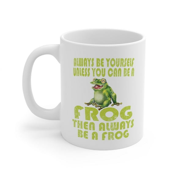 Frog 11 oz Coffee Mug - Cute Frog Design White Ceramic Gift