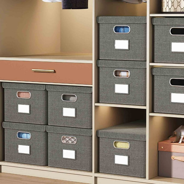Caja Plegable de Almacenamiento para Ropa | Organizador Apilable Grande de 25L con Tapa Abatible y Asas | Tela Catiónica Resistente para Armario | 18.5x10.63x7.87 in | Fácil de Limpiar | 1 Unidad