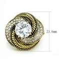 thumbnail image 2 of IP Gold(Ion Plating) Stainless Steel Ring with AAA Grade CZ in Clear for Women Clear Stone Color Style TK3714 Size 9, 2 of 5