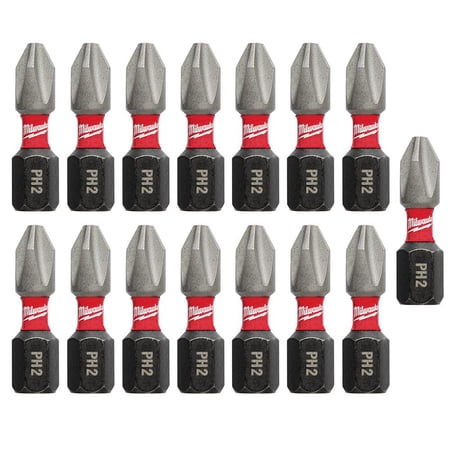 UPC: 0045242249329 | Milwaukee-48-32-5003 SHOCKWAVE Phillips #2 Insert Bit (15-Piece Contractor Pack)