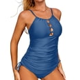 thumbnail image 1 of Charmo Womens Ruched Swim Tops Adjustable Straps Tankini Tops Tummy Control Swimsuit Tops(No Bottoms), 1 of 6