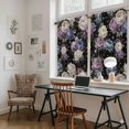 thumbnail image 5 of Country Flowers Kitchen Curtains 45 Inch Length, Botanical Purple Blue Floral Black Tiers Curtains for Bathroom Bedroom Cafe, Light Filtering Small Window Treatment Short Drapes 2 Panels 42"Wx45"L, 5 of 8