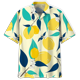 thumbnail image 3 of Camisas hawaianas con estampado de limón para hombre, blusa con botones de manga corta y estampado 3D de frutas tropicales, camisa hawaiana de solapa de gran tamaño, 3 of 5