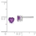 thumbnail image 3 of 14k White Gold 5mm Heart Amethyst Post Earrings XE97WAM, 3 of 3