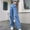 520-Blue, variant on Byworldtasic Womens Jeans Womens Fashion Elastic Waist Wide Leg Baggy Denim Pants Straight Washed Loose Jeans Blue