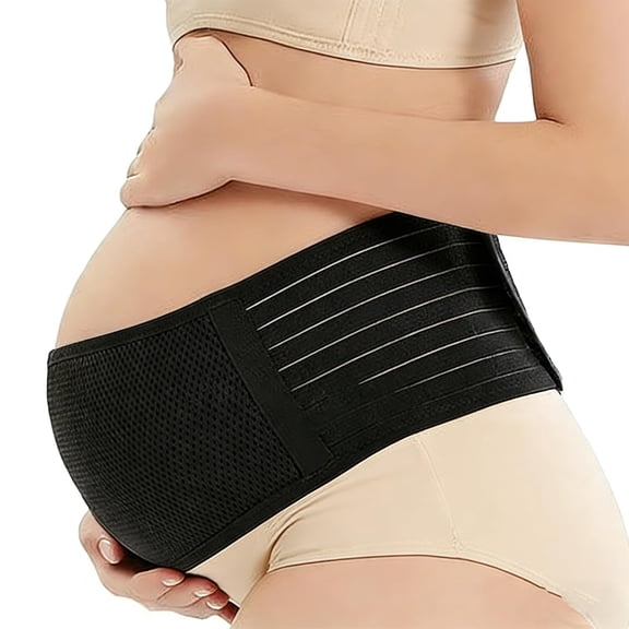 DUPAI Belly Bands for Pregnant Women,Pregnancy Belly Band,Adjustable Maternity Belly Band,Relieve Lower Back Pelvic Abdomen Pain,Pregnancy Must Haves (Black)