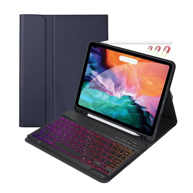 iPad Keyboard Case 9.7 for iPad 2018 6th Gen iPad Pro 2017 5th Gen iPad Air 4 Wireless Backlit Detachable Keyboard with Pencil Holder