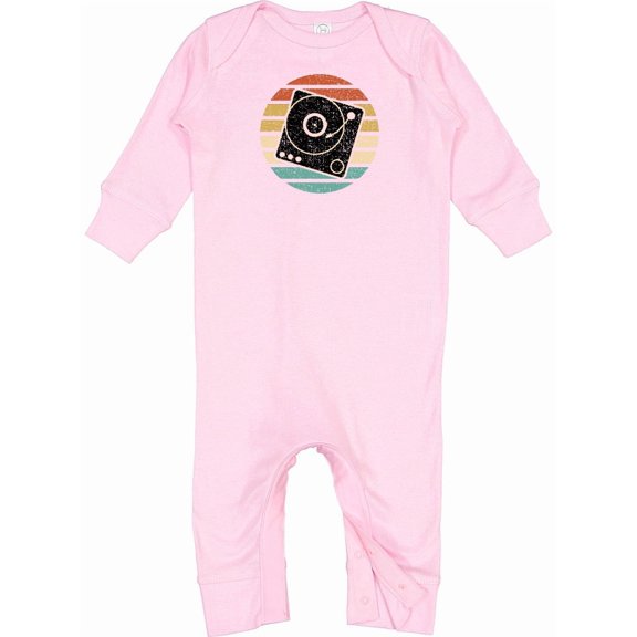 Inktastic Turn Table Record Player Retro Baby Romper Coveralls