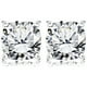 thumbnail image 1 of Pendientes con Solitario de Moissanita JeenMata Talla Cojín 2 Quilates Baño Oro Blanco 18 K sobre Plata, 1 of 8