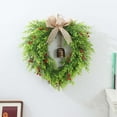 thumbnail image 6 of XYAIYT Christmas Decorations Linen Bow Wreath Texture Material Long Lasting Weather Resistant Design with Elegant Bow and Adornments for Front Door Courtyard Mantel Holiday Entryway 15in Green, 6 of 6