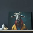 thumbnail image 3 of Gukieu Surrealist Goat Print Canvas Decorative Hanging Painting, Waterproof Art Wall Decoration with Frame, Suitable for Living Room, Bedroom, 3 of 6