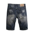 thumbnail image 5 of cllios Men Ripped Denim Shorts Zipper Elastic Slim Casual Denim Shorts Summer Distressed Wash Jeans Shorts Workout Short Pants, 5 of 8