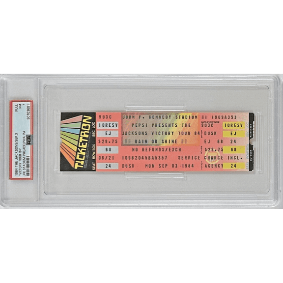 Michael Jackson Ticket Stub 1984 The Jacksons Victory Tour PSA NM 7 JFK Stadium