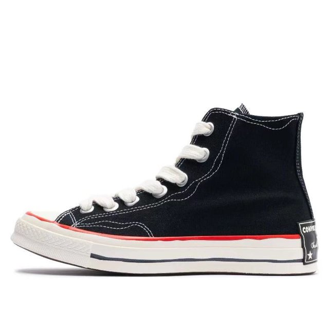 Zapatillas de lona Converse Chuck Hi Obsidian Splicing antideslizantes, resistentes al desgaste, transpirables y ligeras para hombres y mujeres de los años 70