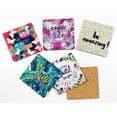 thumbnail image 2 of Inkdotpot Set of 6 Drink Coasters Easy Clean 4-inch SquareCoastersCork Base-Reusable- Quotes, 2 of 8