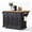 Black, variant on 47 Inch Wide Mobile Kitchen Island, 400 LBS Heavy Duty Folding Table Top, Rolling Island Cart with Lockable Casters, Height Adjustable Shelf & Towel Bar, Black