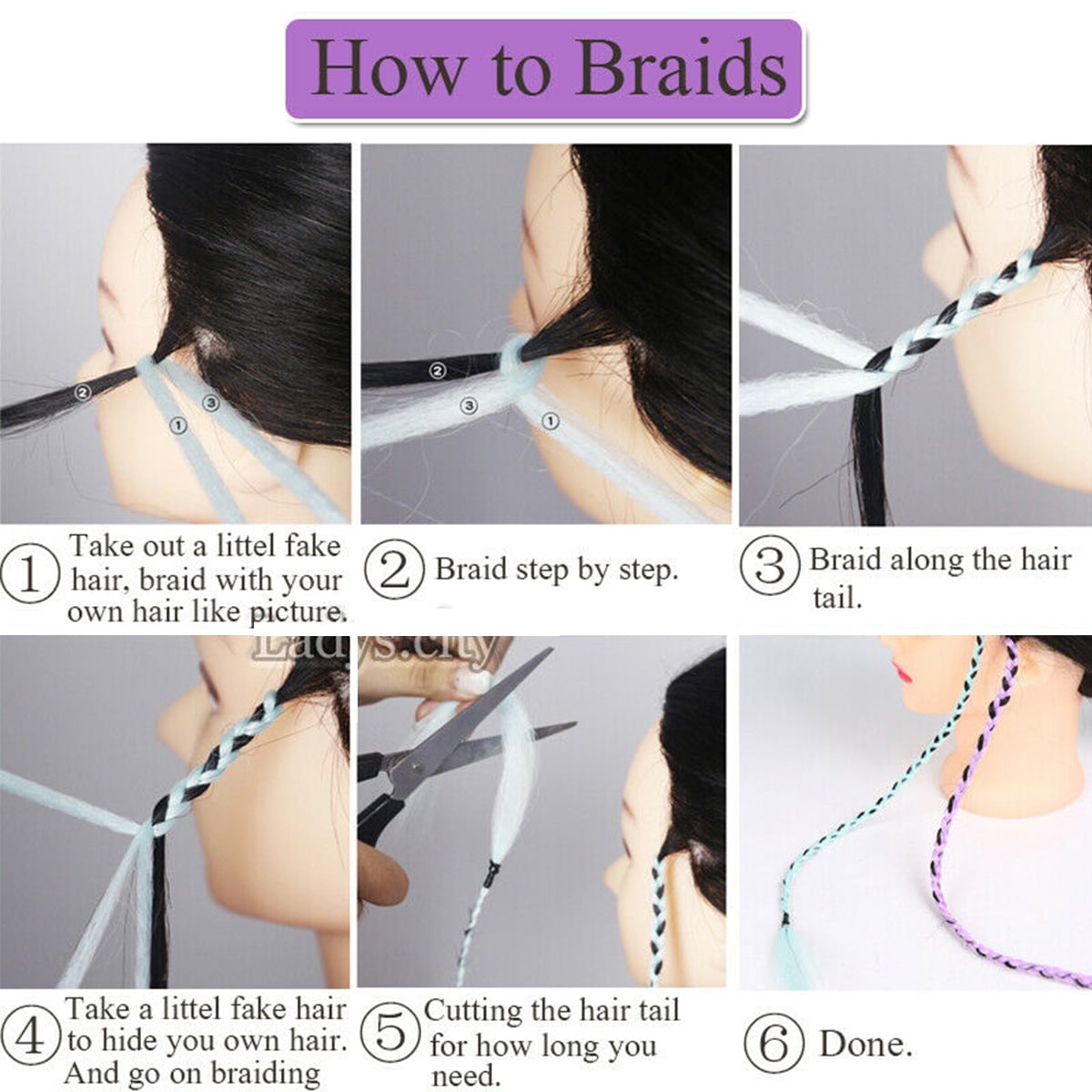 5 packs of Black Purple  blue ombré braiding hair Amazon.com : Blue Purple Braiding Hair Pre Stretched Ombre  main image 2