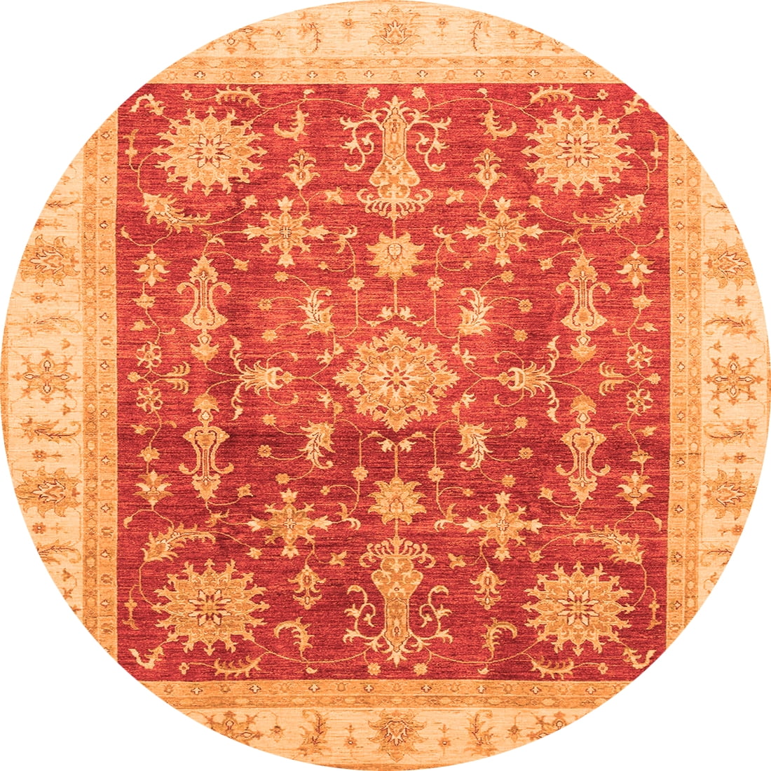 Round Orange Rug Ahgly Company Indoor Round Oriental Orange Traditional Area Rugs, 8 ...
