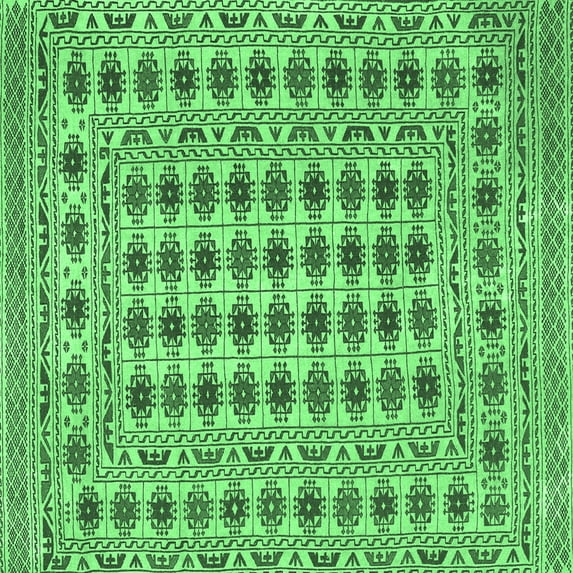 Ahgly Company Indoor Square Persian Emerald Green Traditional Area Rugs, 3' Square