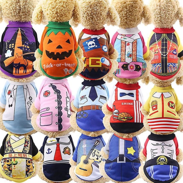 Ropa para mascotas, costumbres para Perros, chaqueta de plumas para Halloween, camiseta para Chihuahua, cachorro, Yorkshire, Terrier, cachorro, Bulldog, Ropa para Perro