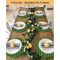 thumbnail image 4 of 13 Inch Round Placemats Set of 6, Christmas Reindeer Non Slip Heat Insulation PP Table Mats, Xmas Green Plaid Winter Snowflakes Washable Place Mats for Kitchen Dining Party Table Decor, 4 of 7