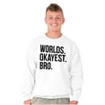 thumbnail image 4 of Worlds Okayest Bro Sibling Brother Men's Crewneck Sweatshirt Brisco Brands S, 4 of 5