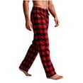thumbnail image 5 of Mifsaly Men's Pajama Pants Plaid Lounge Sleep Pants with Pockets Drawstring Elastic Waist Relaxed Fit Sleepwear Bottoms Red,XXL, 5 of 8
