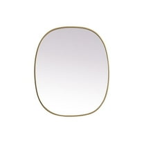 30 x 36 in. Metal Frame Oval Mirror, Brass