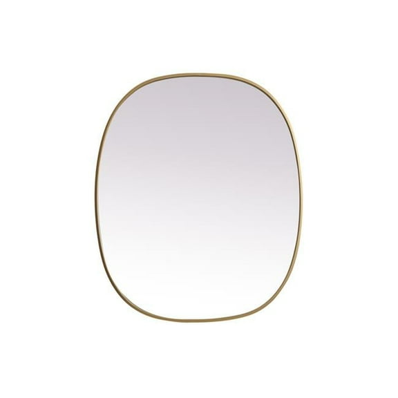 30 x 36 in. Metal Frame Oval Mirror, Brass