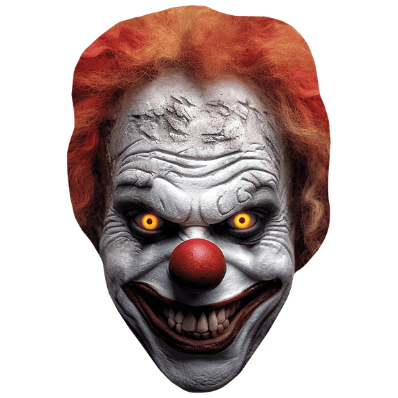 Horror Clown (Creepy) Celebrity Mask, Flat Card Face, Fancy Dress Mask