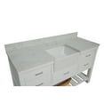 thumbnail image 5 of Charlotte 60" Single Farmhouse Bathroom Vanity with White Cabinet and Engineered Carrara Top, 5 of 6