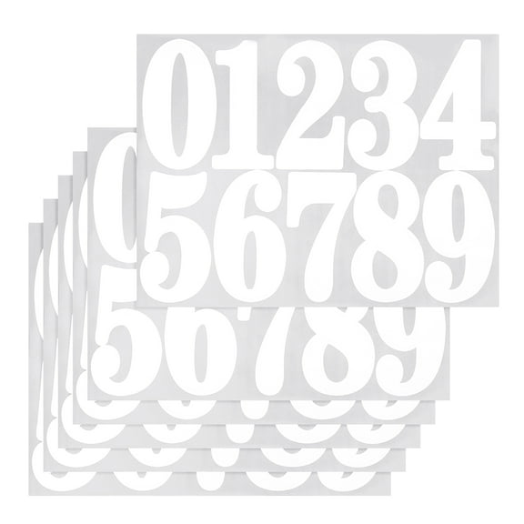 Uxcell Mailbox Numbers for Outside, 6 Sheets 3 Inch Waterproof Vinyl Numbers Stickers Self Adhesive Decals, White