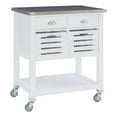 thumbnail image 1 of Linon Robbin Wood Rolling Kitchen Storage and Prep Cart in White, 1 of 18