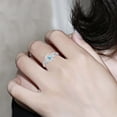thumbnail image 5 of Fashion Blue Gemstone Zircon Sun Flower Pattern Ring Jewelry, 5 of 5