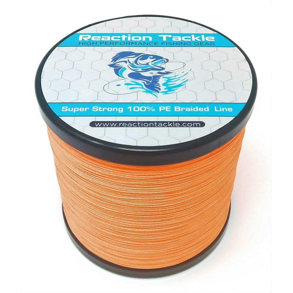 Reaction Tackle Braided Fishing Line Hi Vis Orange 30LB 300yds