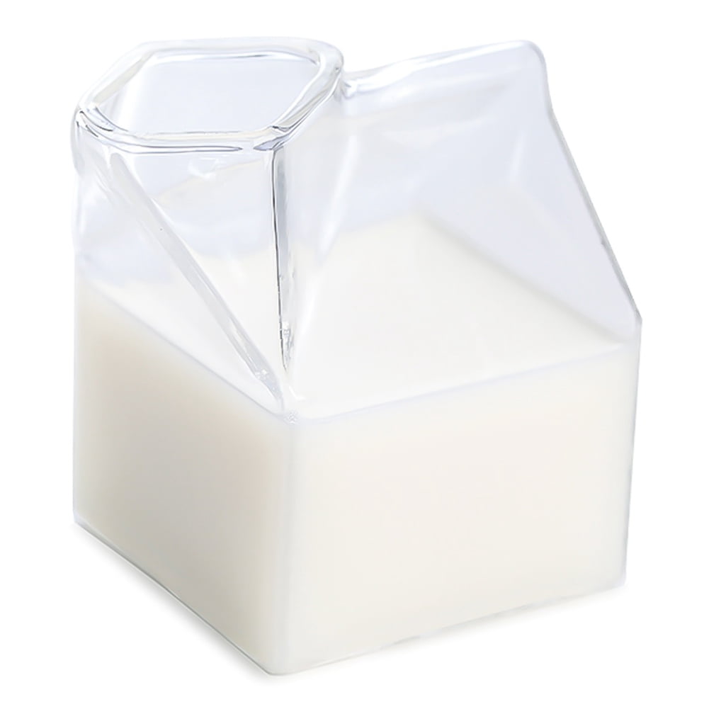 Half Pint Creamer Glass Mini Milk Carton Container Water Glass Cup Home Decor Kitchen Mug Bottle Jug Gift Living Drinks Dining Walmart Com