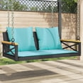 thumbnail image 1 of vidaXL Swing Bench with Cushions Black 109x62x40 cm Poly Rattan, 1 of 5