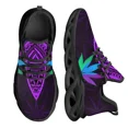 thumbnail image 1 of Zapatillas de plataforma con estampado 3D de hojas de marihuana verde para mujer, zapatos planos transpirables con cordones, calzado cómodo para mujer, 1 of 6