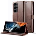 thumbnail image 5 of Feishell Flip Wallet Phone Case for Samsung Galaxy S25 Ultra,Premium PU Leather Magnetic Clasp Folio Cover with ID Credit Card Slots & Kickstand Shockproof Anti-Scratch Protective Case, Brown, 5 of 5