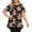Black, variant on Bescita Women Printing Casual Short Sleeve O-Neck Large Size Pleated T-Shirt Blouse Tops
