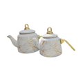 thumbnail image 3 of veasfak 2Pcs Enamel Tea Pot Set Easy to Clean Tea Jug for Home Use Kitchen Tea House White, 3 of 9