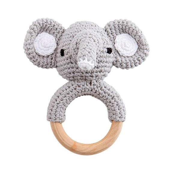 nTRIUQJ Crochet Crib Mobile Toy with Rattles for Nursery and Early Development Dark Gray