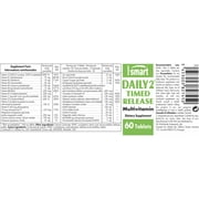 SuperSmart - Daily 2 Timed Release - Multivitamin for Men & Women - 32 Vitamins, Minerals & Antioxidants Supplement | Non-GMO & Gluten Free - 60 Tablets