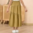 thumbnail image 3 of Eltusu Girls Skirts, Pleated Long-Length Elastic Waistband Cotton Casual Skirts Yellow Size 12-13T, 3 of 4